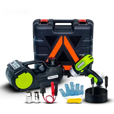 Kit Macaco Elétrico 4 Em 1 Compressor Chave De Impacto