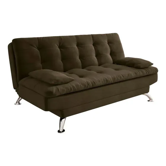 Sofá-cama 3 Lugares Casal Premium Ii Suede Café