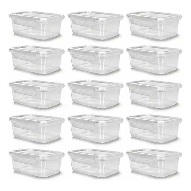 Kit 10 Potes 750ml Herméticos Travas Marmita Reutilizável Transparente