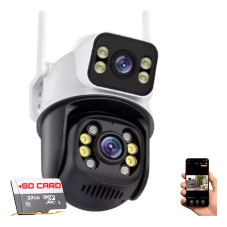 Kit Camera Ip Icsee Wifi + Cartão De Memória Sd 32gb