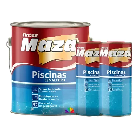 Kit Tinta Para Piscina Esmalte Pu Kit Maza - 4,5 Litros Azul Piscina
