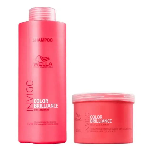 Kit Wella Invigo Color Brilliance Shampoo 1l + Máscara 500g