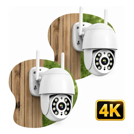 2 Câmera Segurança Ip Wifi Icsee Infravermelho Prova Dágua Branco
