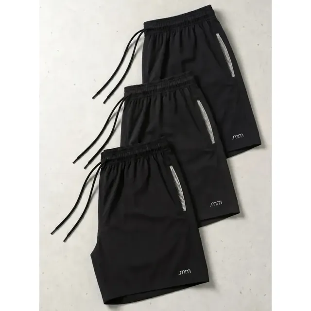 Kit 3 Bermuda Masculina Tactel Com Elastano Academia Treino