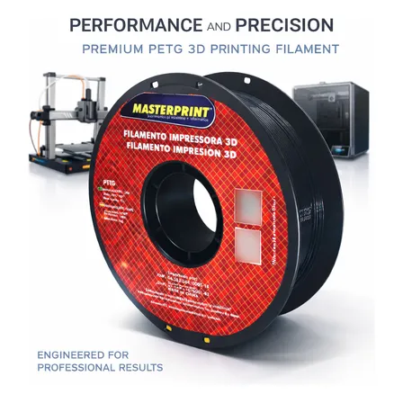 Filamento Impressora 3d Petg Preto Resistente 1kg 1,75mm