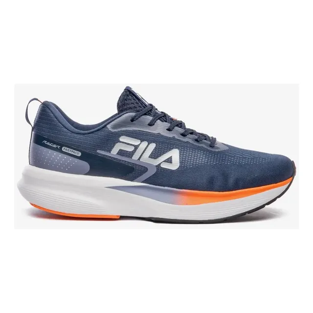Tênis De Corrida Masculino Racer Fastpace Fila Marinho/azul Granito /laranja Vibrante Liso 40 Br