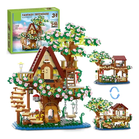 Camewin Kit De Construção Da Cabana Da Árvore De Sakura 3em1