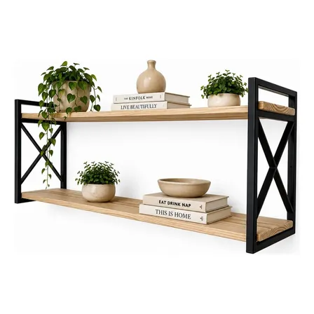 Prateleira Decorativa Minimalista Suporte Industrial 60x20
