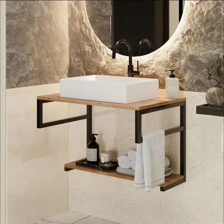 Balcão Industrial Estilo Armário Gabinete Aero Com Cuba
