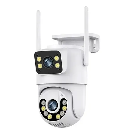 Câmera Lentes Dupla Prova D'água Ip Wifi Externa Branca A28 Jortan Branco
