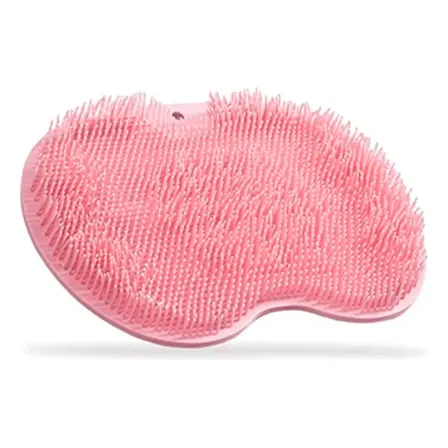 Tapete Esfoliante Massagem Escova Bucha Relaxante Pés Costas Rosa