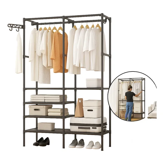Guarda Roupa Dobravel Aberto Closet Organizador De Roupas