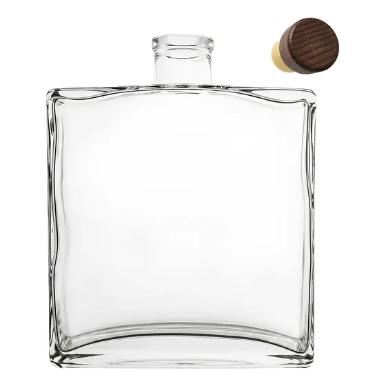 Garrafa Vidro Quadrada 700ml Whisky Licor Bebida Agarve