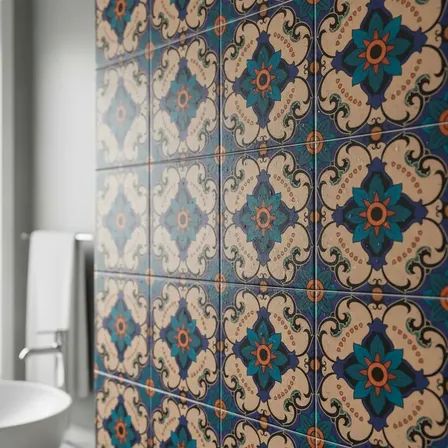 Azulejos Decorativos Variaçoes Estoril Kit 9 Peças 15x15cm.