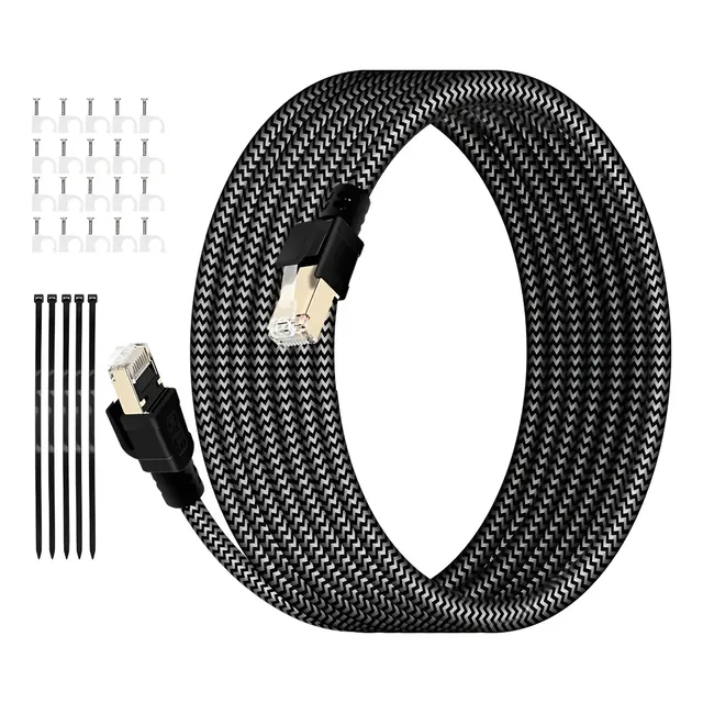 Cabo De Rede Lan Rj45 Cat8 40gbps 2000mhz 20 Metros