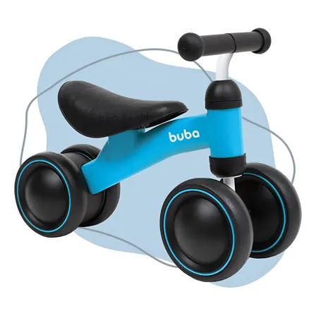 Bicicleta De Equilíbrio Bebê Sem Pedal Andador Original Buba Azul