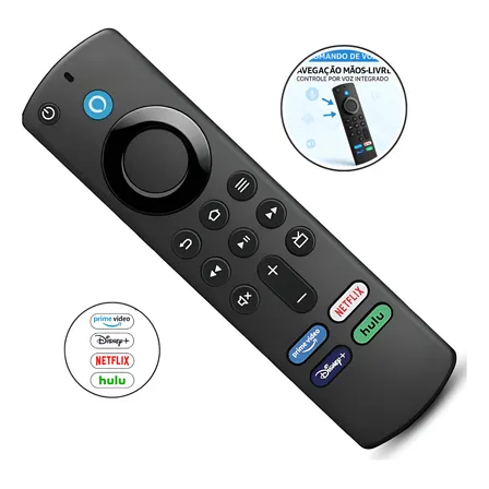 Controle Remoto Compativel Fire Tv Stick Lite Alexa + Pilhas
