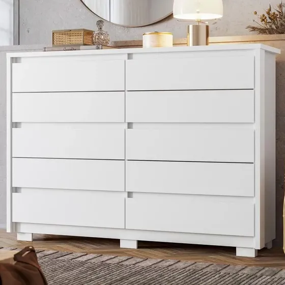Cômoda Palumoveis Duetto Com 10 Gavetas 151cm De Largura