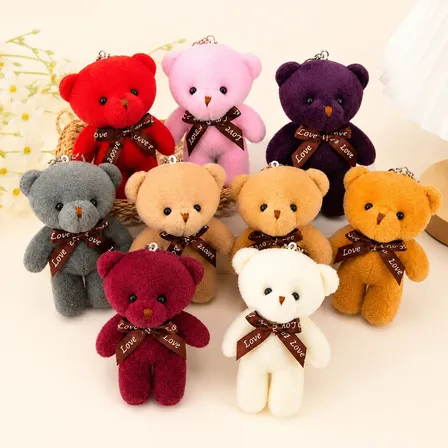 12 Mini Chaveiro De Pelúcia Ursinho Fofo Lembrancinha