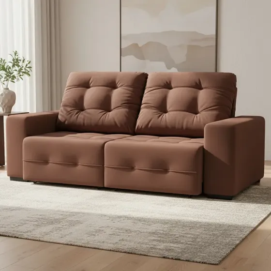Sofá 4 Lugares Bonno Com Assento Retrátil 230cm Linoforte