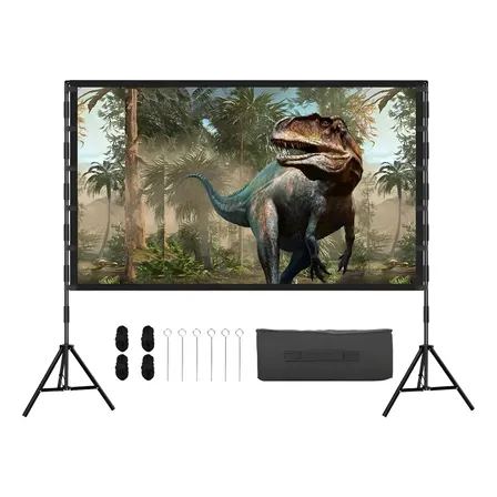 Tela De Projeção 120 Polegadas Portátil Hd 4k Com Tripe