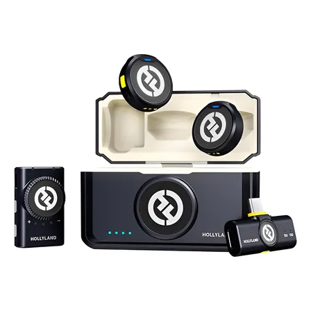 Microfones Hollyland Lark M2 Mini Combo Preto
