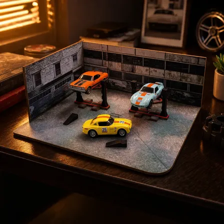 Caixa Organizadora Diorama Miniaturas 1:64 E Rampa