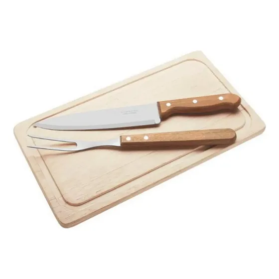 Conjunto Para Churrasco Dynamic Aço Inox 3 Peças Tramontina