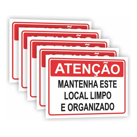 Placa Mantenha Este Ambiente Limpo E Organizado + Dupla Face