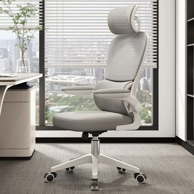 Cadeira Escritório Ergonômica Python Fly Cor Cinza Com Supor Cinza Malha