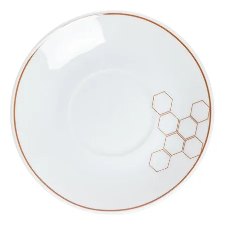 Xicara E Pires Chá Abelha Em Porcelana 220ml -l Hermitage Branco Abelha