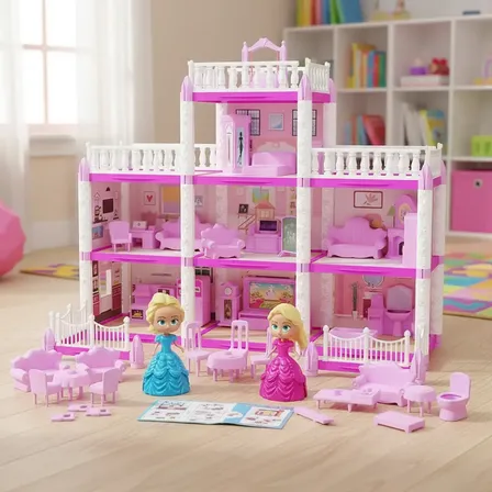 Brinquedo Casinha De Boneca Castelinho Da Princesa 160 Peças