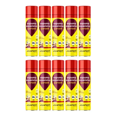 Espuma Expansiva Quartzolit 500ml Alto Rendimento 10un