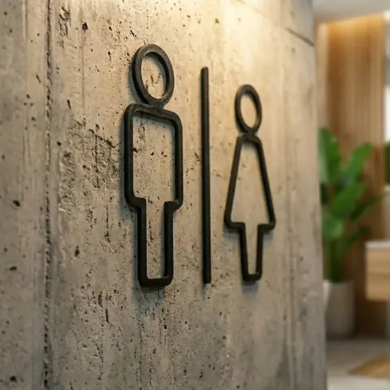 Placa Banheiro Sanitário Sinalização Homem Mulher Unissex Wc