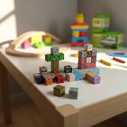 Blocos Cubos Magnéticos Construção Mini Mundo Brinquedo
