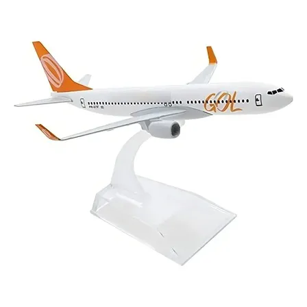 Avião Gol Boeing 737 Miniatura Aeronave Comercial Branco