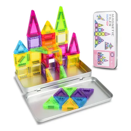 Brastoy Brinquedo De Blocos Magnéticos Mini Com Caixa 38 Pcs