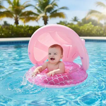 Boia Infantil Bebe Assento Cobertura Inflável Piscina Menina