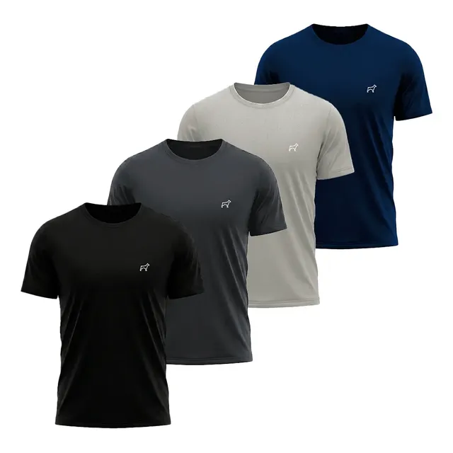 Kit 4 Camiseta Dry Fit Parvori Masculina Academia Corrida