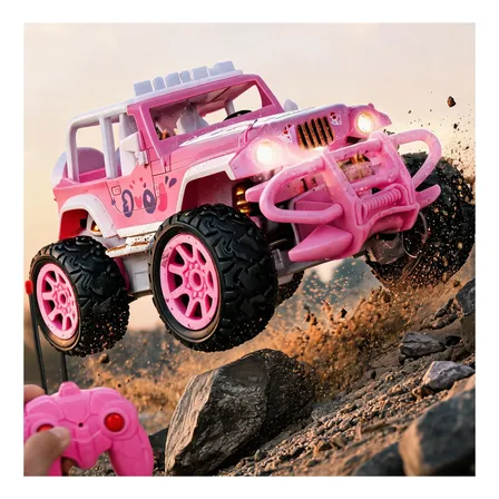 Carro De Brinquedo Controle Remoto Com Luzes Menina Presente