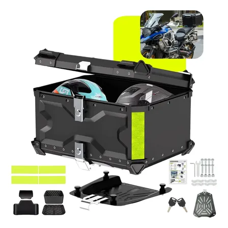 Bau Para Moto 65l Alumínio Base Universal Top Case Maletero