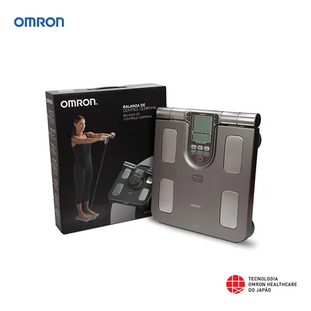 Balança Digital Bioimpedância Omron Hbf-514 Composição Corporal Perda De Peso Aprovado Anvisa Inmetro Cinza
