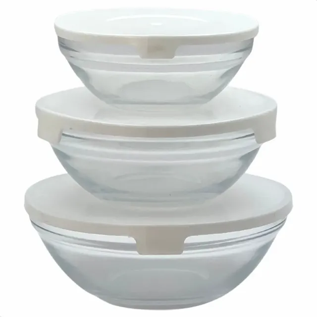 Potes De Vidro Redondos Para Alimentos Kit Com 3 Unidades