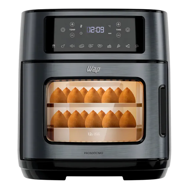 Fritadeira Elétrica Wap Airfry Oven Digital Black Inox 12l Preto 127v