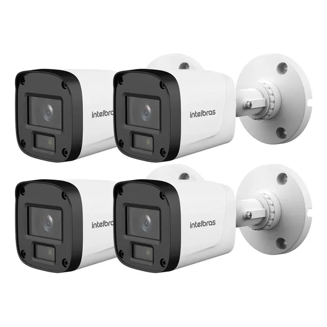 Kit 4 Câmera Segurança Intelbras Vhl1220b Full Hd Cor Branco Branco