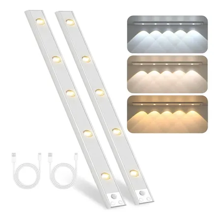 Kit 2 Luminaria Barra Led Recarregavel 60cm Sensor E Usb