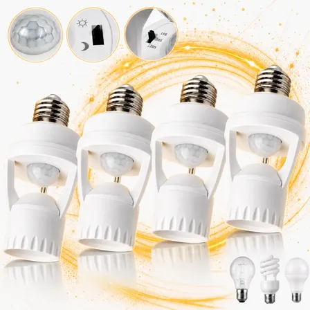 Kit 4 Sensores De Presença Iluminação Soquete E27 Fotocélula