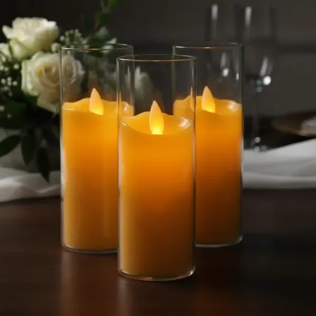 3 Velas Led Decorativas Chama Viva Realista Festa Casamento