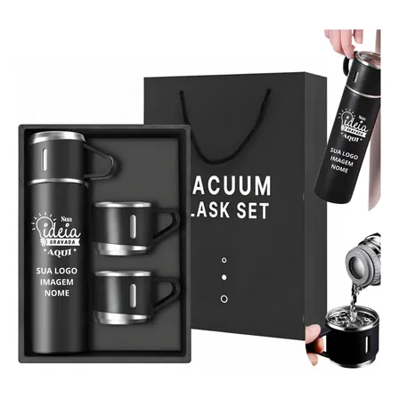 Kit 20 Garrafa Térmica Xícara Personalizad Empresa Nome Logo