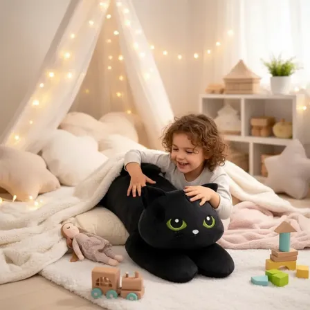 Gato Pelúcia Gigante Xuxão Travesseiro Grande Antialérgico